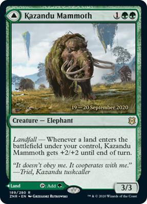 Kazandu Mammoth card from Prerelease Cards