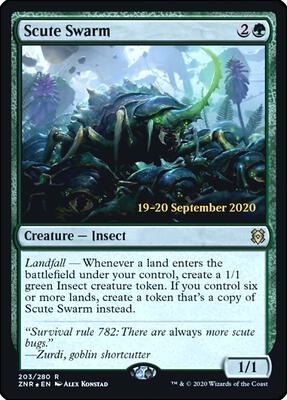 Scute Swarm card from Prerelease Cards