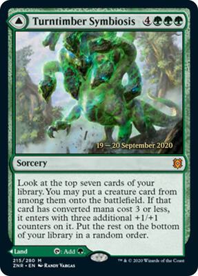 Turntimber Symbiosis card from Prerelease Cards
