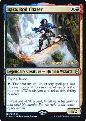 Kaza, Roil Chaser card from Prerelease Cards