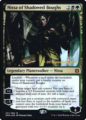 Nissa of Shadowed Boughs card from Prerelease Cards