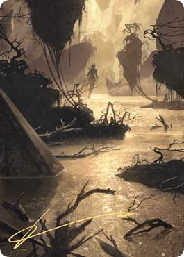 Murkwater Pathway Art Card (Gold-Stamped Signature) card from Art Series: Zendikar Rising