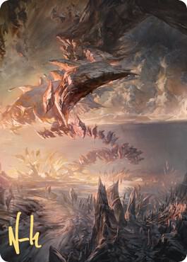 Needleverge Pathway Art Card (Gold-Stamped Signature) card from Art Series: Zendikar Rising