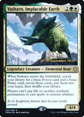 Yasharn, Implacable Earth card from Prerelease Cards