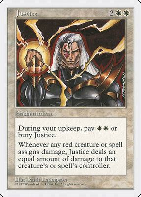 Justice card from Fifth Edition