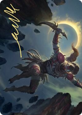 Nighthawk Scavenger Art Card (Gold-Stamped Signature) card from Art Series: Zendikar Rising
