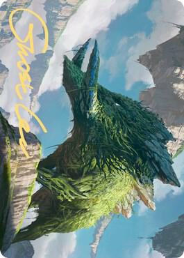 Yasharn, Implacable Earth Art Card (Gold-Stamped Signature) card from Art Series: Zendikar Rising