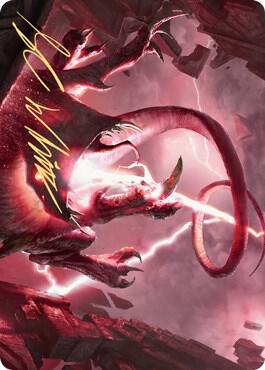 Thundering Rebuke Art Card (Gold-Stamped Signature) card from Art Series: Zendikar Rising