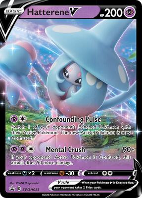 Hatterene V - SWSH055 card from SWSH: Sword & Shield Promo Cards