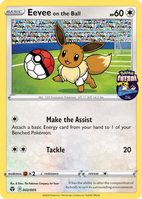 Eevee on the Ball - 002/005 (Pokemon Futsal) card from Miscellaneous Cards & Products