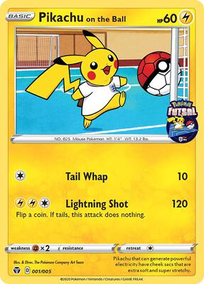Pikachu on the Ball - 001/005 (Pokemon Futsal) card from Miscellaneous Cards & Products