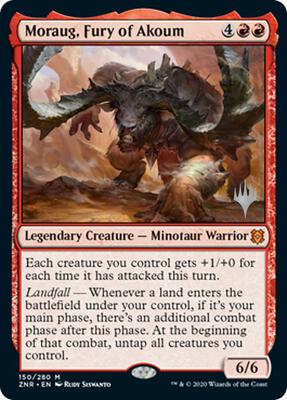 Moraug, Fury of Akoum card from Promo Pack: Zendikar Rising