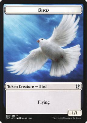 Bird // Kor Ally Double-Sided Token card from Commander: Zendikar Rising