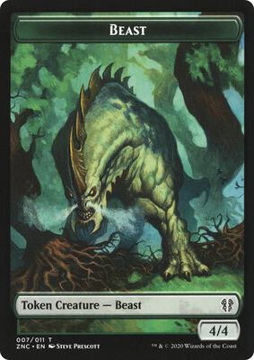 Beast // Saproling Double-Sided Token card from Commander: Zendikar Rising