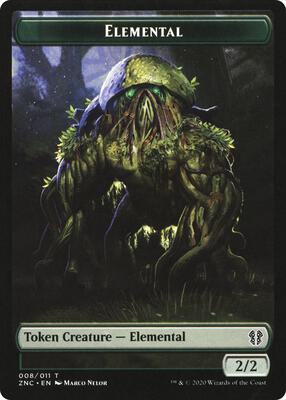 Elemental (008) // Elemental (010) Double-Sided Token card from Commander: Zendikar Rising