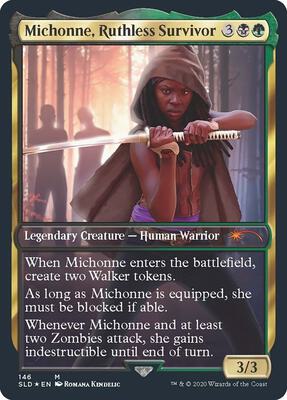 Michonne, Ruthless Survivor card from Secret Lair Drop Series