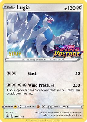 Lugia - SWSH069 (Prerelease) [Staff] card from SWSH: Sword & Shield Promo Cards