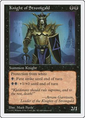 Knight of Stromgald card from Fifth Edition