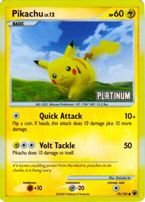 Pikachu - 70/100 [Platinum] card from Burger King Promos