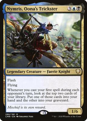 Nymris, Oona's Trickster card from Commander Legends