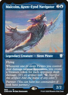 Malcolm, Keen-Eyed Navigator (Foil Etched) card from Commander Legends