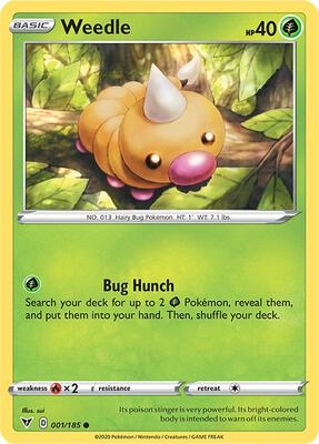 Weedle card from SWSH04: Vivid Voltage
