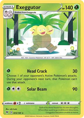 Exeggutor card from SWSH04: Vivid Voltage