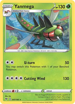 Yanmega card from SWSH04: Vivid Voltage