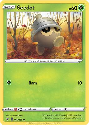 Seedot card from SWSH04: Vivid Voltage