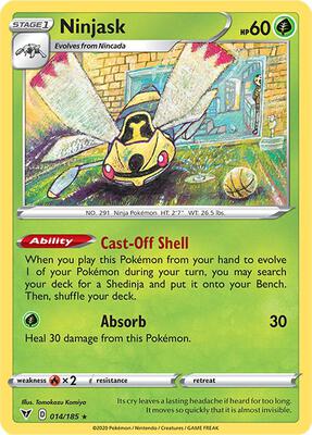 Ninjask card from SWSH04: Vivid Voltage