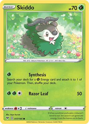 Skiddo card from SWSH04: Vivid Voltage