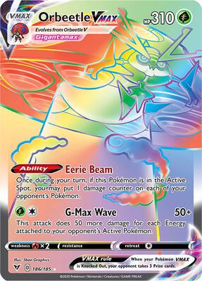 Orbeetle VMAX (Secret) card from SWSH04: Vivid Voltage