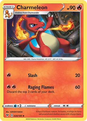 Charmeleon card from SWSH04: Vivid Voltage