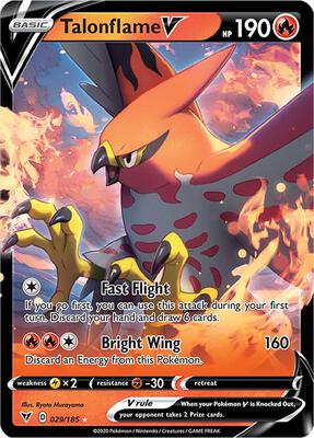 Talonflame V card from SWSH04: Vivid Voltage