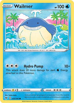 Wailmer card from SWSH04: Vivid Voltage
