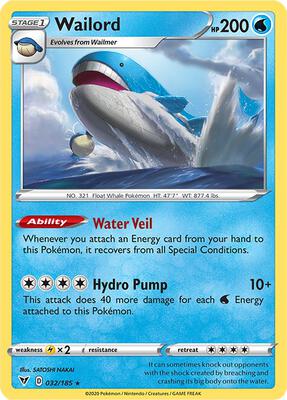 Wailord card from SWSH04: Vivid Voltage