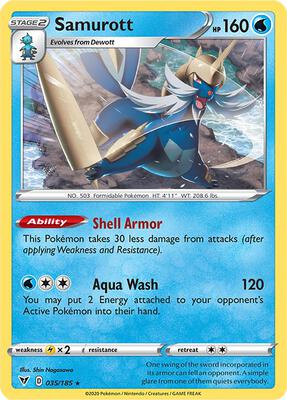 Samurott card from SWSH04: Vivid Voltage
