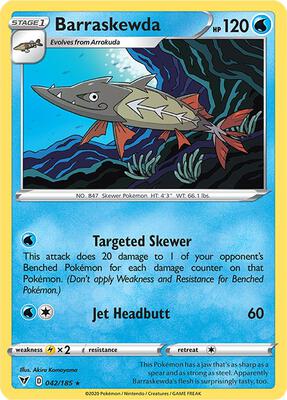 Barraskewda card from SWSH04: Vivid Voltage