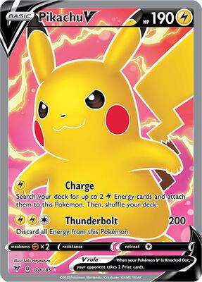 Pikachu V (Full Art) card from SWSH04: Vivid Voltage