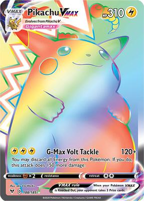 Pikachu VMAX (Secret) card from SWSH04: Vivid Voltage