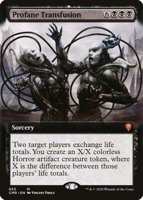 Profane Transfusion (Extended Art) card from Commander Legends