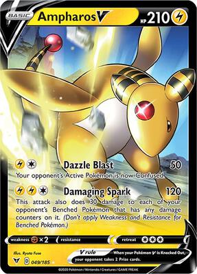 Ampharos V card from SWSH04: Vivid Voltage