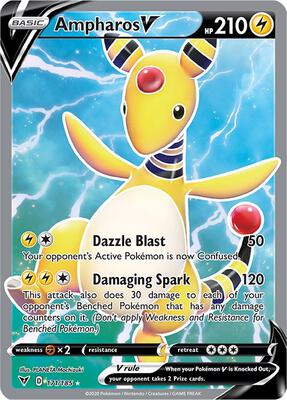Ampharos V (Full Art) card from SWSH04: Vivid Voltage