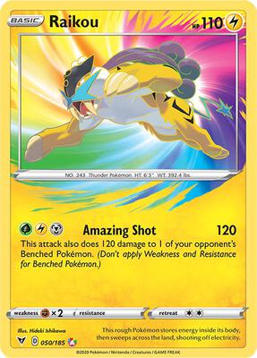 Raikou card from SWSH04: Vivid Voltage