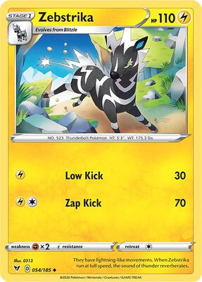 Zebstrika card from SWSH04: Vivid Voltage