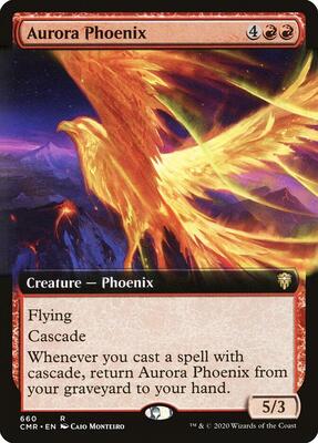 Aurora Phoenix (Extended Art) card from Commander Legends