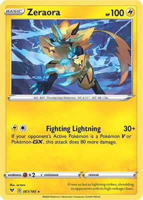 Zeraora card from SWSH04: Vivid Voltage