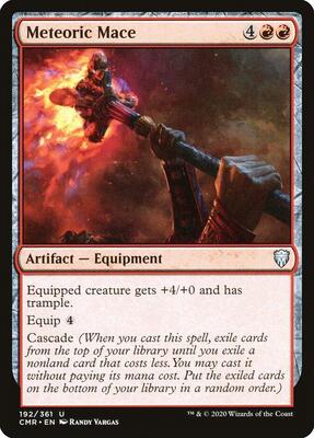 Meteoric Mace card from Commander Legends