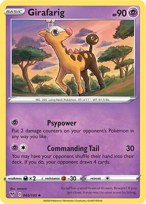 Girafarig card from SWSH04: Vivid Voltage