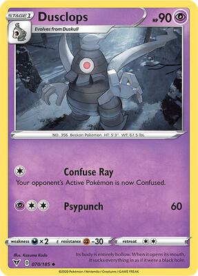 Dusclops card from SWSH04: Vivid Voltage